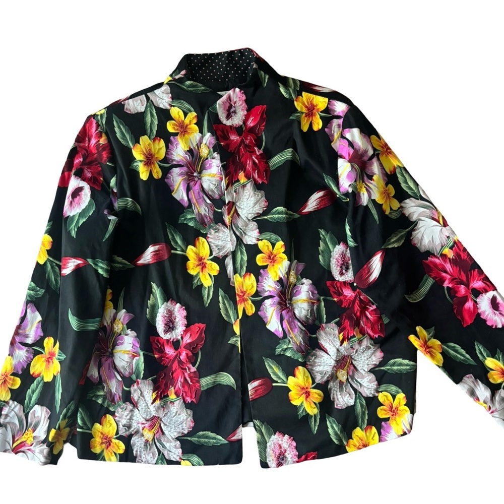 NWT Drapers and Damon's floral beaded open front blazer -22W